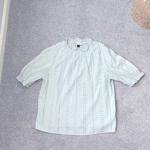 Target x Universal Thread dusty blue eyelet blouse